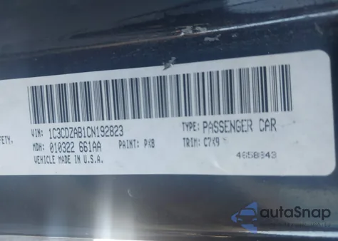 2012 Dodge Avenger Se z USA, uszkodzony, nr VIN 1C3CDZAB1CN192823